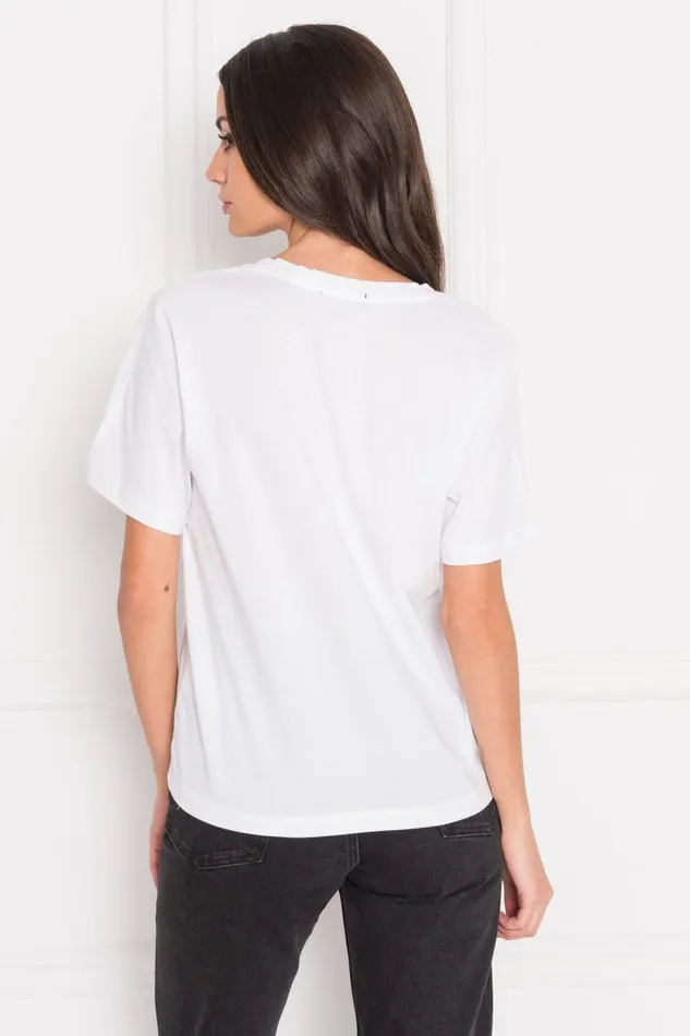 Women CECILIA Deep Vneck Tee White LAMARQUE Tops Women CECILIA Deep Vneck Tee White LAMARQUE Tops
