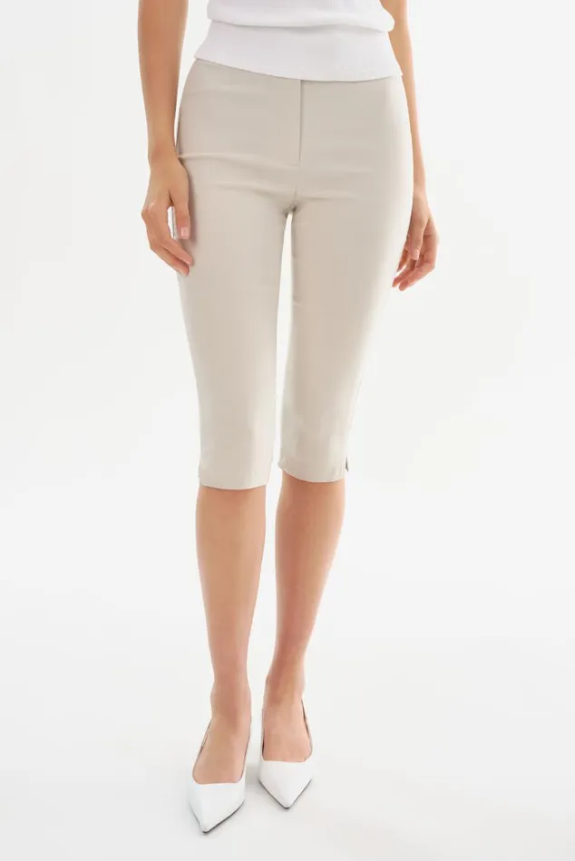 Women CELINE Stretch Twill Capri Birch LAMARQUE Pants and Shorts