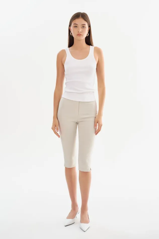 Women CELINE Stretch Twill Capri Birch LAMARQUE Pants and Shorts