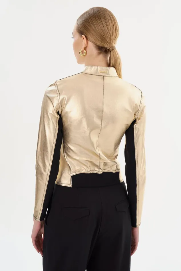 Women CHAPIN Reversible Leather Bomber Blackgold LAMARQUE Leather Jackets Women CHAPIN Reversible Leather Bomber Blackgold LAMARQUE Leather Jackets