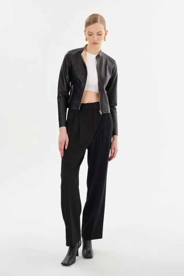 Women CHAPIN Reversible Leather Bomber Blackgold LAMARQUE Leather Jackets Women CHAPIN Reversible Leather Bomber Blackgold LAMARQUE Leather Jackets