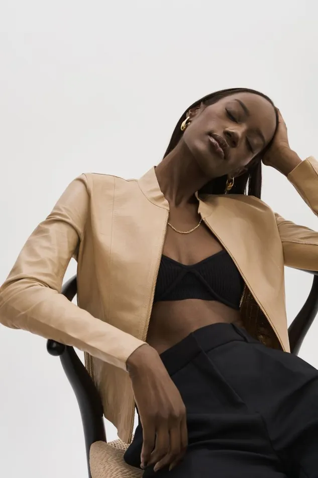 Women CHAPIN Reversible Leather Bomber Wheatgold LAMARQUE Leather Jackets Women CHAPIN Reversible Leather Bomber Wheatgold LAMARQUE Leather Jackets