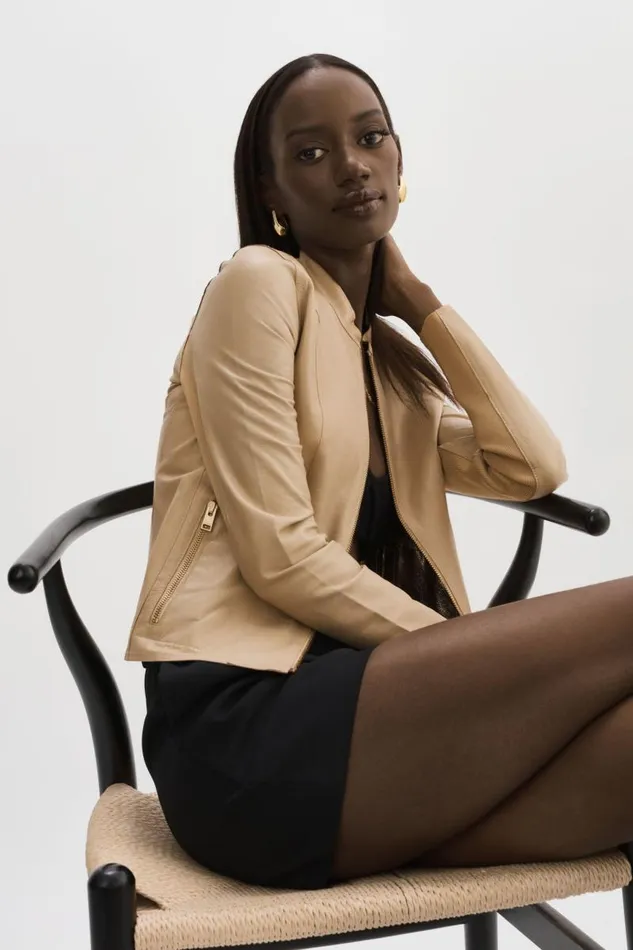 Women CHAPIN Reversible Leather Bomber Wheatgold LAMARQUE Leather Jackets Women CHAPIN Reversible Leather Bomber Wheatgold LAMARQUE Leather Jackets