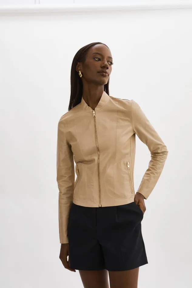 Women CHAPIN Reversible Leather Bomber Wheatgold LAMARQUE Leather Jackets Women CHAPIN Reversible Leather Bomber Wheatgold LAMARQUE Leather Jackets