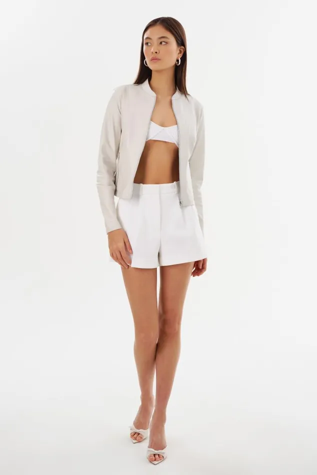Women CHAPIN Reversible Leather Bomber Winter Whitesilver LAMARQUE Leather Jackets Women CHAPIN Reversible Leather Bomber Winter Whitesilver LAMARQUE Leather Jackets