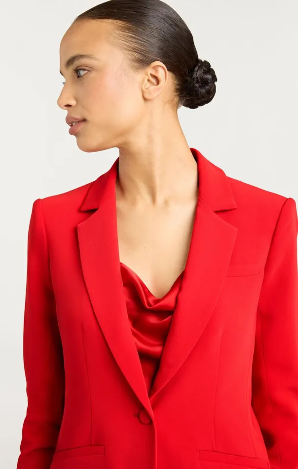 Women Cinq Sept Blazers Crepe Khloe Blazer Candy Apple