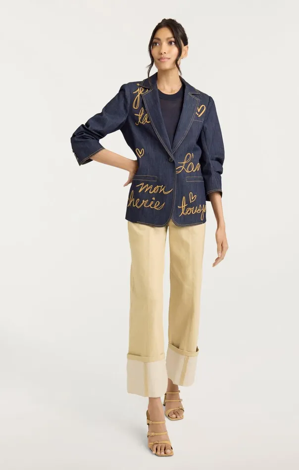 Women Cinq Sept Blazers Denim Lamour Khloe Blazer Indigo