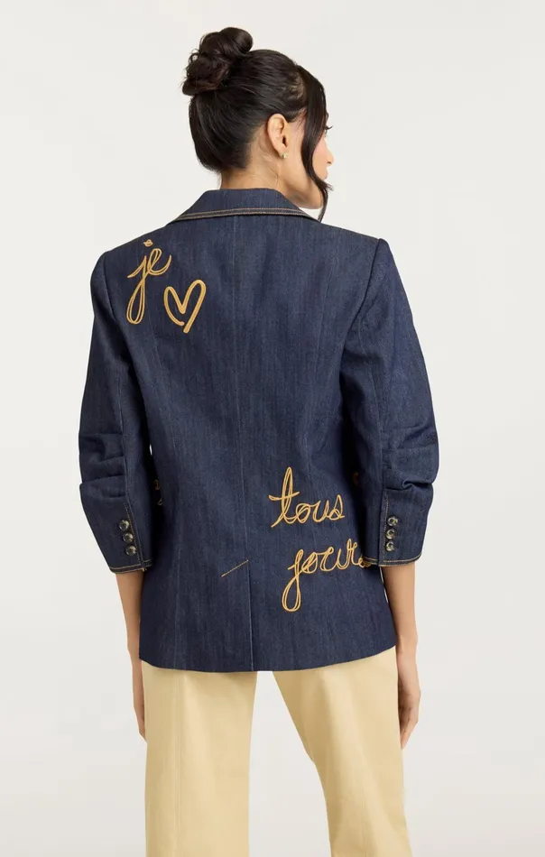 Women Cinq Sept Blazers Denim Lamour Khloe Blazer Indigo