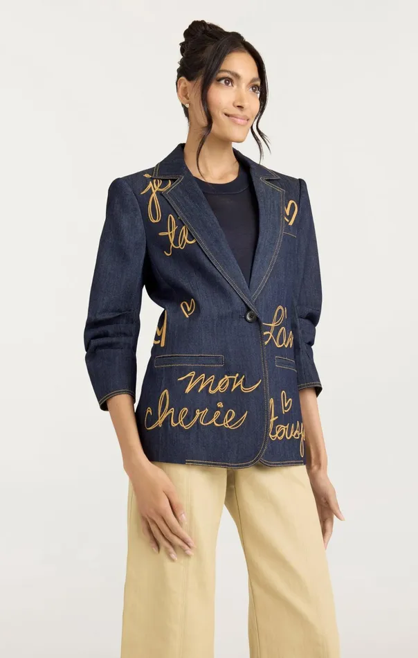 Women Cinq Sept Blazers Denim Lamour Khloe Blazer Indigo