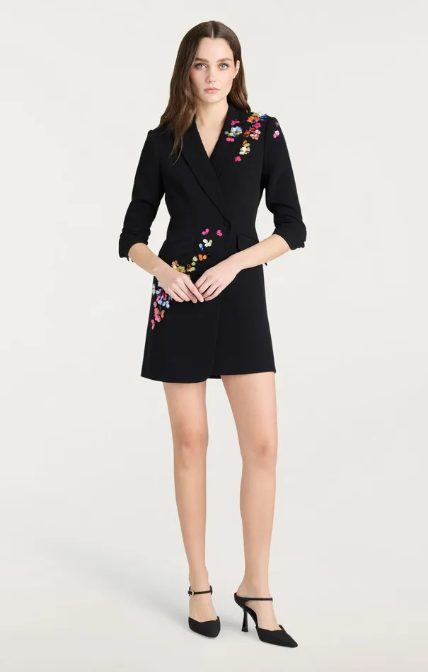 Women Cinq Sept Cocktail and Evening Paillette Vines Linnea Dress Blackmulti