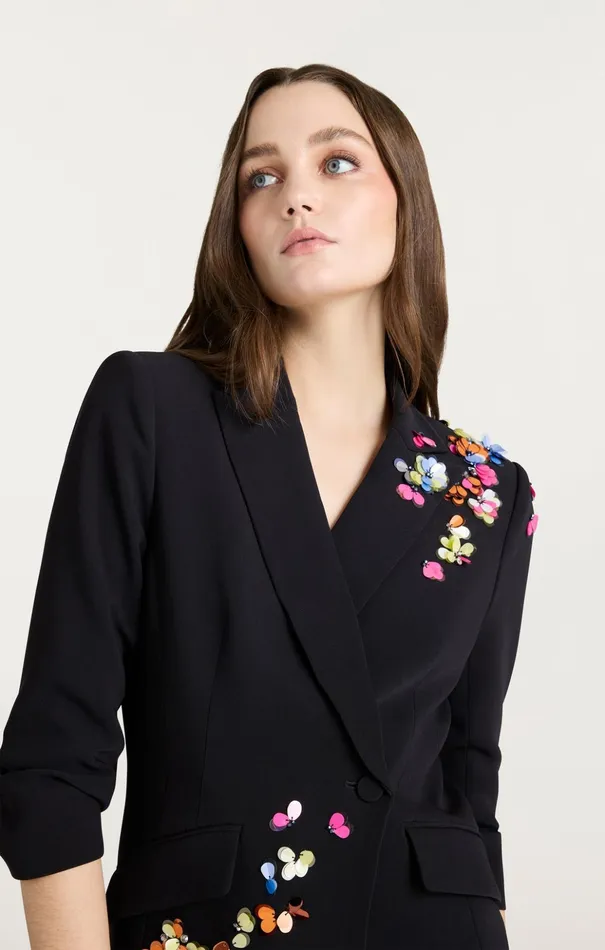 Women Cinq Sept Cocktail and Evening Paillette Vines Linnea Dress Blackmulti
