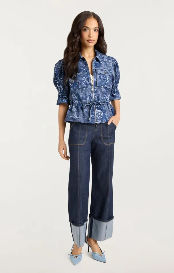 Women Cinq Sept Denim Adie Jacket Indigo Multi