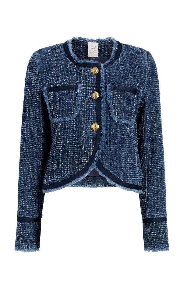Women Cinq Sept Denim Boucle Denim Zanda Jacket Indigo