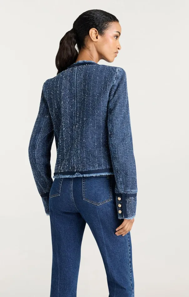 Women Cinq Sept Denim Boucle Denim Zanda Jacket Indigo
