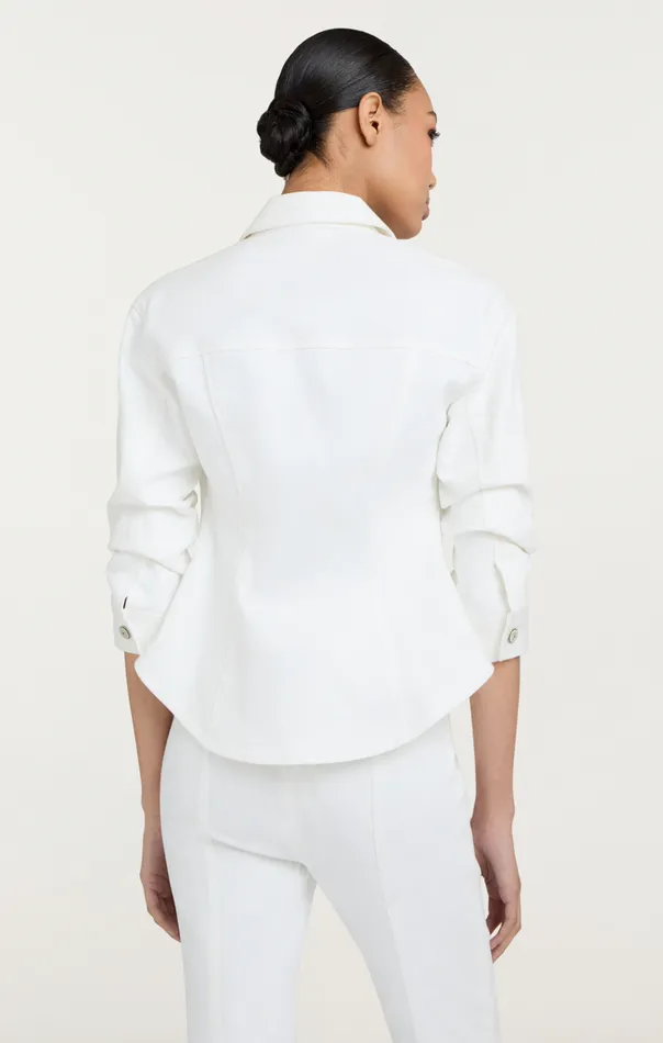 Women Cinq Sept Denim Denim Scrunched Canyon Jacket White
