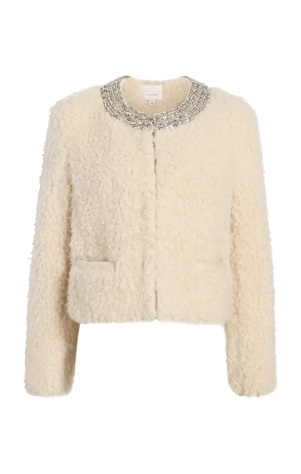 Women Cinq Sept Jackets Shearling Christie Jacket Ivory