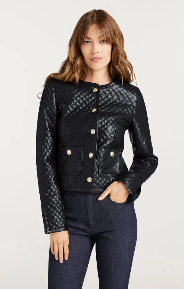 Women Cinq Sept Jackets Vegan Leather Brooke Jacket Black