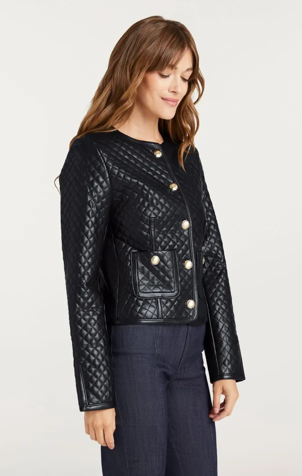 Women Cinq Sept Jackets Vegan Leather Brooke Jacket Black