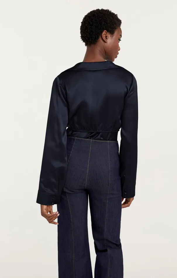 Women Cinq Sept Long Sleeve Tops Ally Top Navy