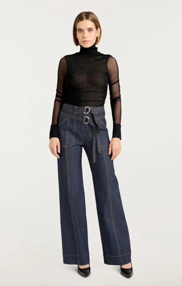 Women Cinq Sept Long Sleeve Tops Halen Top Black