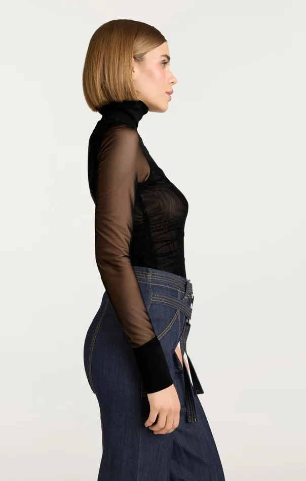 Women Cinq Sept Long Sleeve Tops Halen Top Black