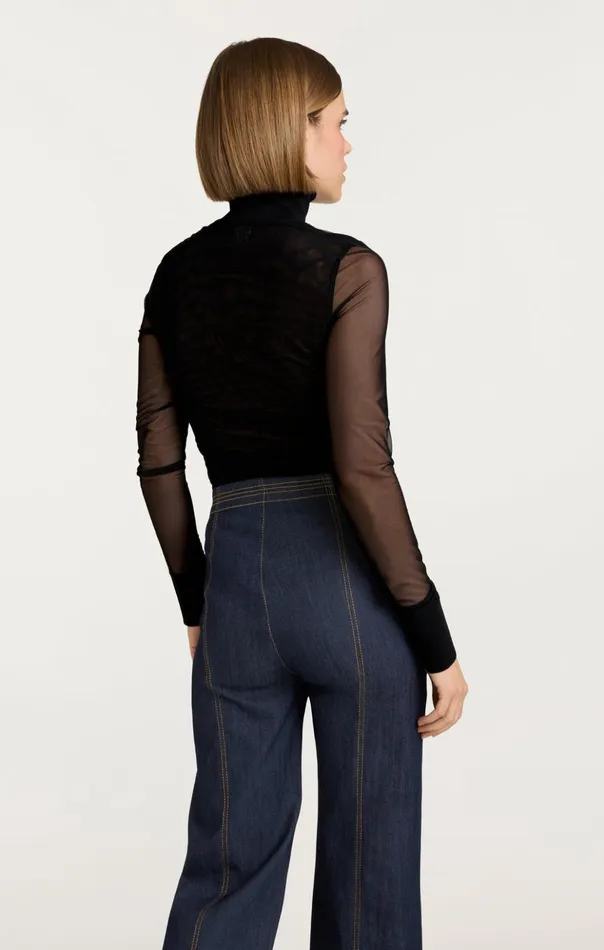Women Cinq Sept Long Sleeve Tops Halen Top Black