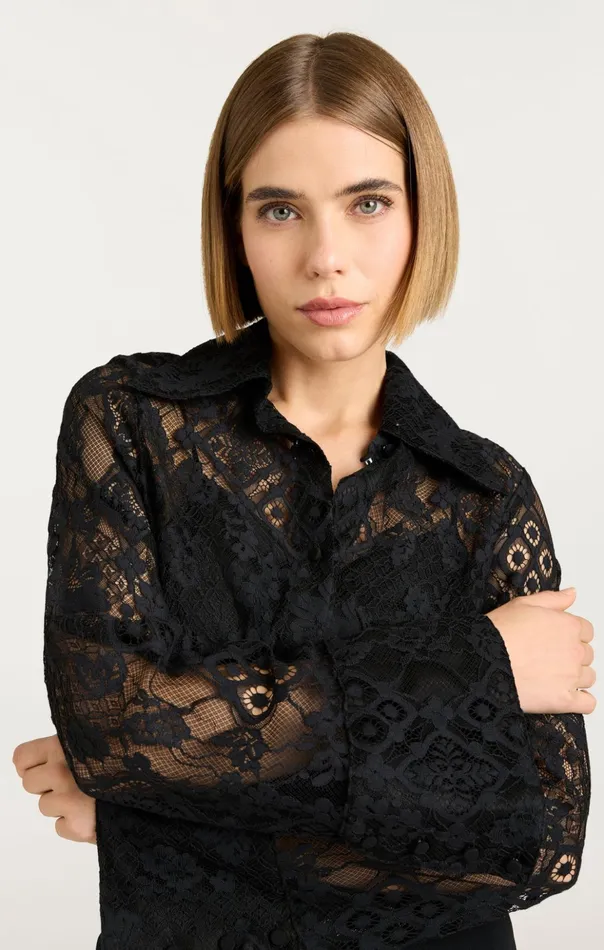 Women Cinq Sept Long Sleeve Tops Missy Top Black
