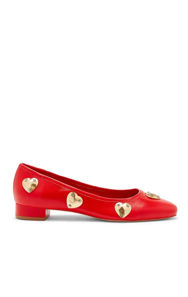 Women Cinq Sept Marin Block Heel Ballet Pump Cardinalgold