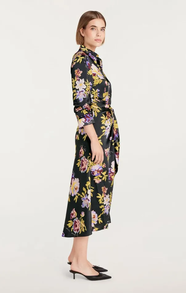 Women Cinq Sept Midi Brigitte Floral Jacey Dress Black Multi