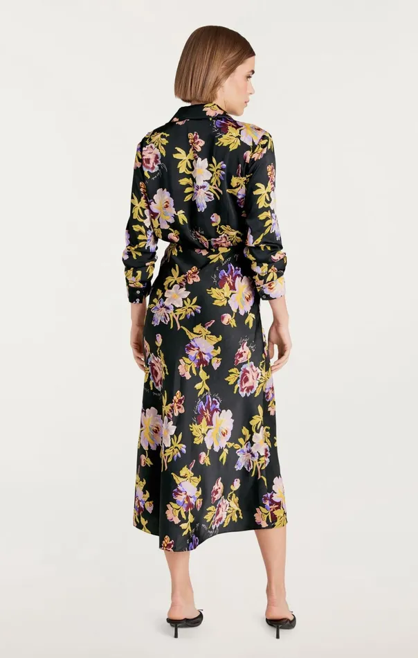 Women Cinq Sept Midi Brigitte Floral Jacey Dress Black Multi