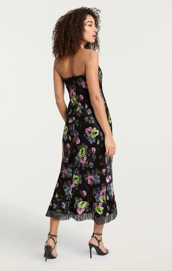 Women Cinq Sept Midi Midnight Bloom Elise Dress Midnight Multi