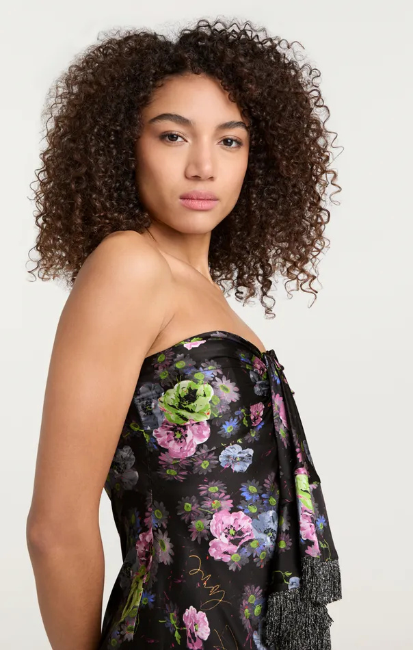 Women Cinq Sept Midi Midnight Bloom Elise Dress Midnight Multi
