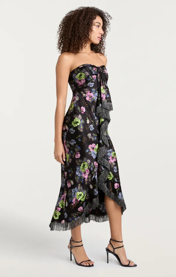 Women Cinq Sept Midi Midnight Bloom Elise Dress Midnight Multi