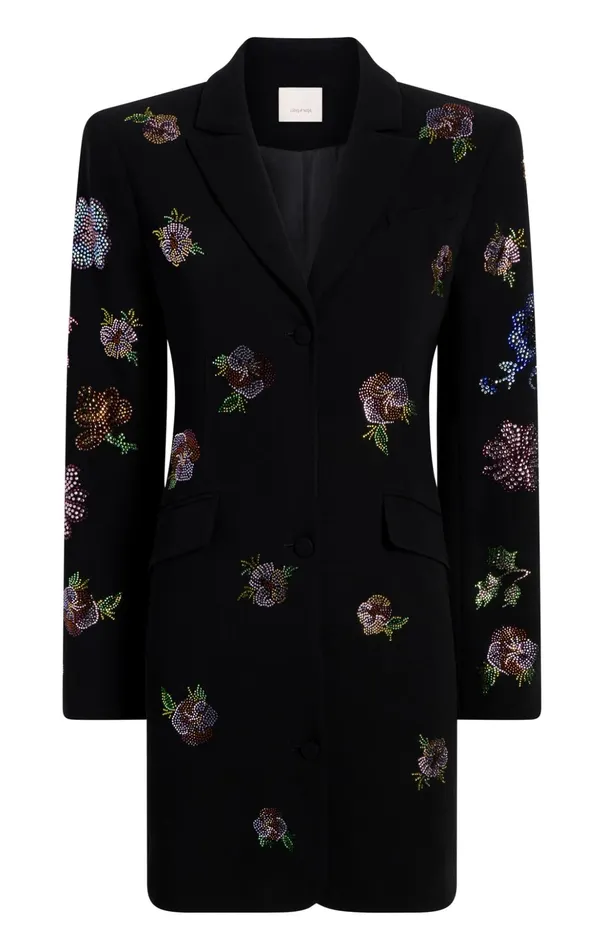 Women Cinq Sept Mini Heatset Pansy Garden Long Sleeve Joel Dress Blackmulti