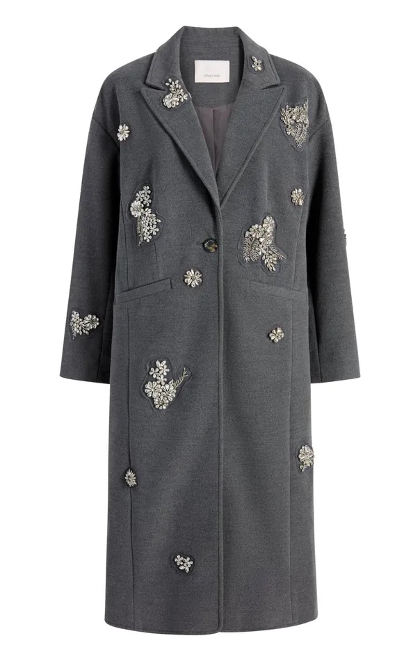 Women Cinq Sept Outerwear Crystal Ivy Gravis Coat Heather Grey