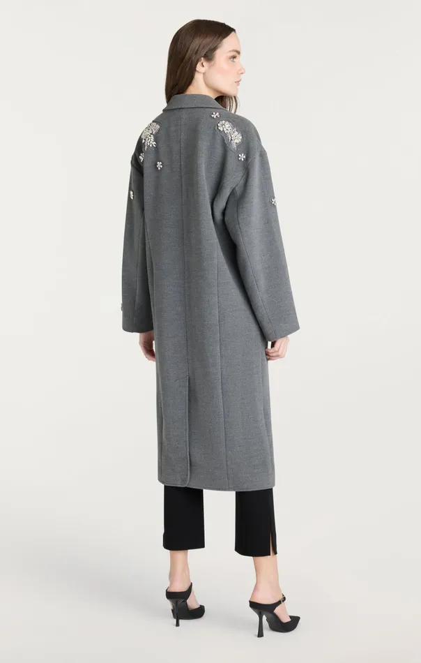 Women Cinq Sept Outerwear Crystal Ivy Gravis Coat Heather Grey