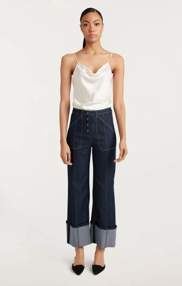Women Cinq Sept Pants Cuffed Benji Pant Indigo