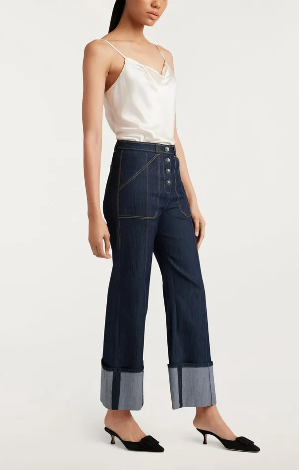 Women Cinq Sept Pants Cuffed Benji Pant Indigo