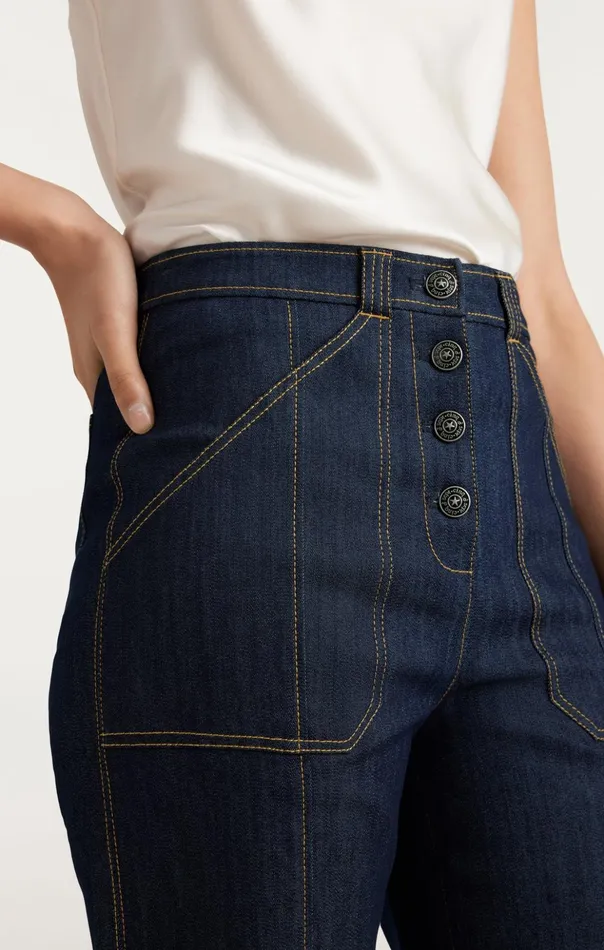 Women Cinq Sept Pants Cuffed Benji Pant Indigo