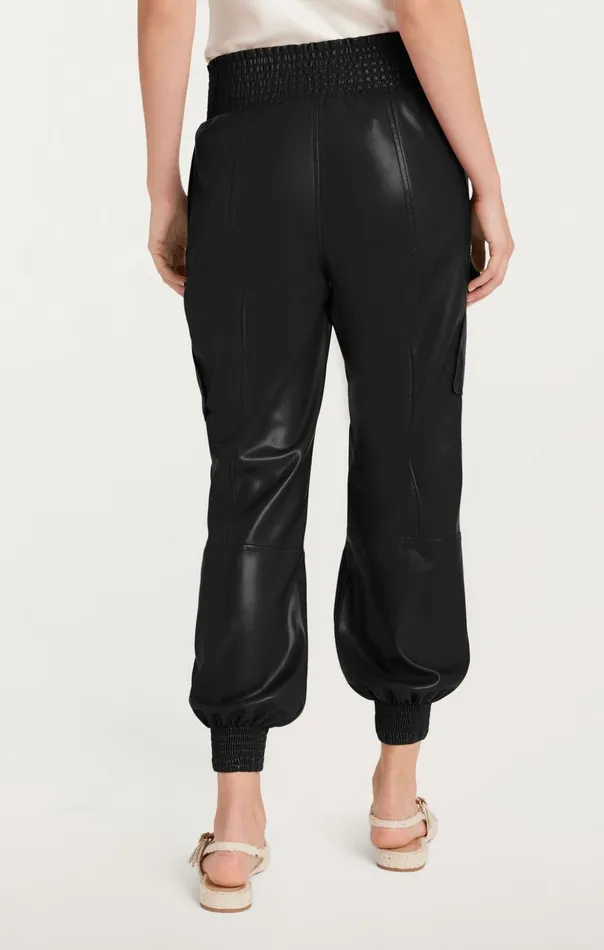 Women Cinq Sept Pants Lite Vegan Leather Jenning Pants Black