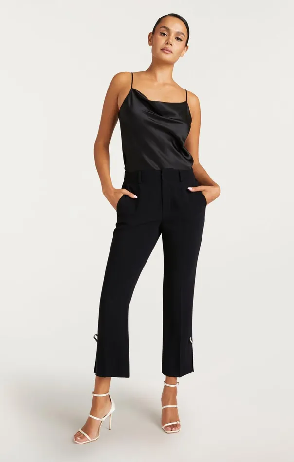 Women Cinq Sept Pants Rhinestone Pin Cropped Kerry Pant Black