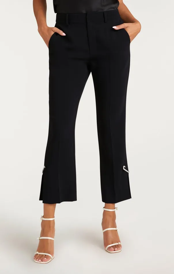 Women Cinq Sept Pants Rhinestone Pin Cropped Kerry Pant Black