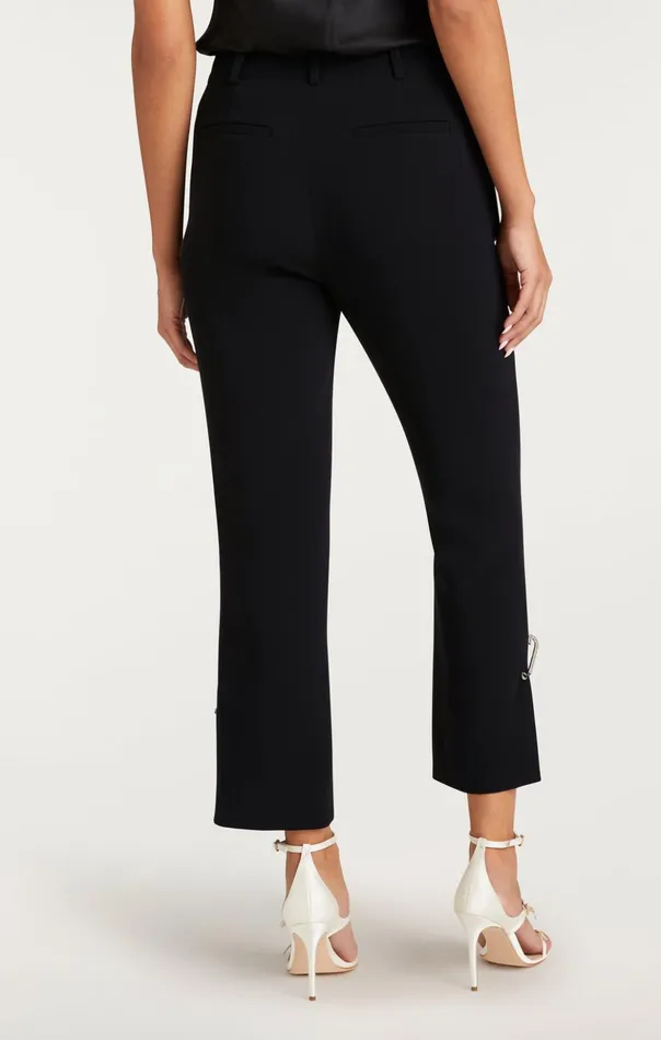 Women Cinq Sept Pants Rhinestone Pin Cropped Kerry Pant Black