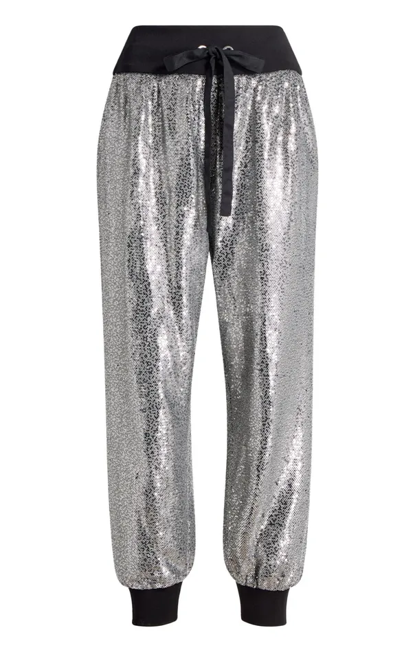 Women Cinq Sept Pants Sequin Giles Pant Silver