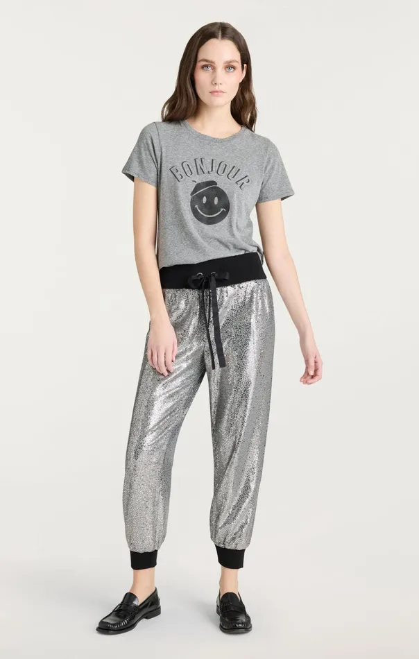 Women Cinq Sept Pants Sequin Giles Pant Silver