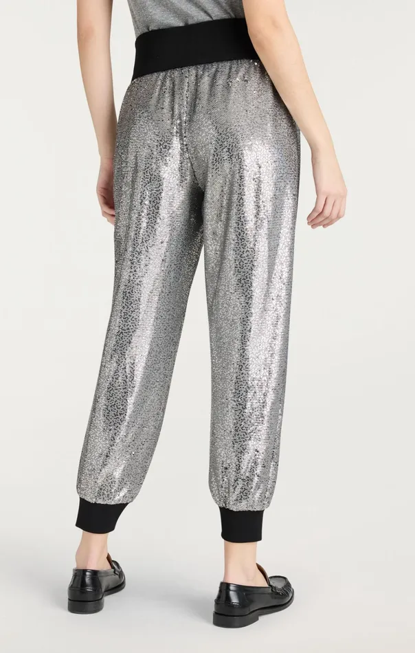 Women Cinq Sept Pants Sequin Giles Pant Silver