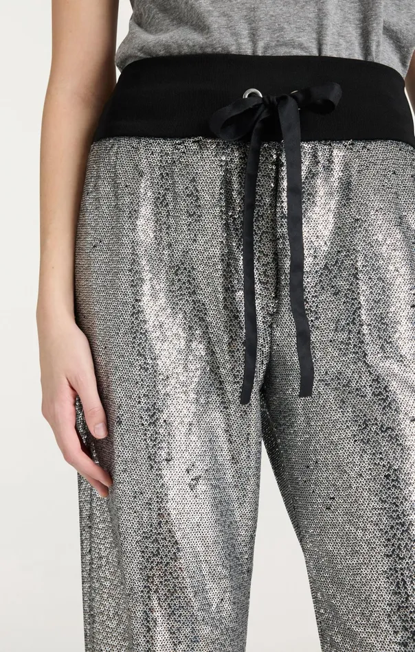 Women Cinq Sept Pants Sequin Giles Pant Silver