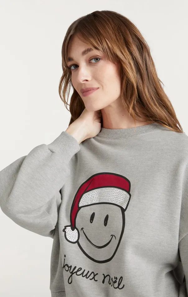 Women Cinq Sept Sweaters and Knits Heatset Smiley Joyeux Brandy Pullover Heather Greyblack