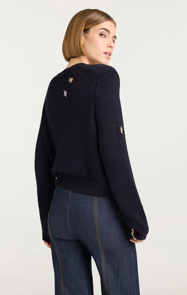 Women Cinq Sept Sweaters and Knits Nebula Embellished Piera Cardigan Black