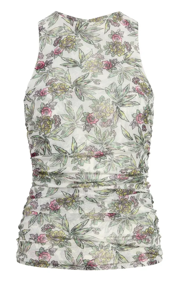 Women Cinq Sept Tank Tops and Camisoles Botanical Floral Dasha Top Ivory Multi Women Cinq Sept Tank Tops and Camisoles Botanical Floral Dasha Top Ivory Multi